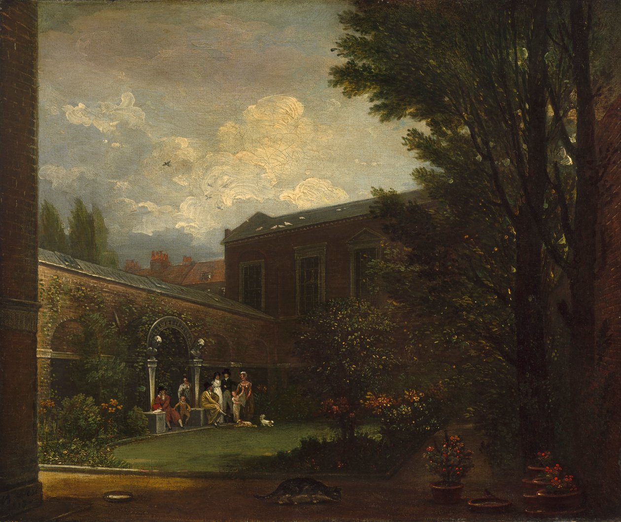 Famille West dans le jardin du studio, 1808-1809 - Benjamin West