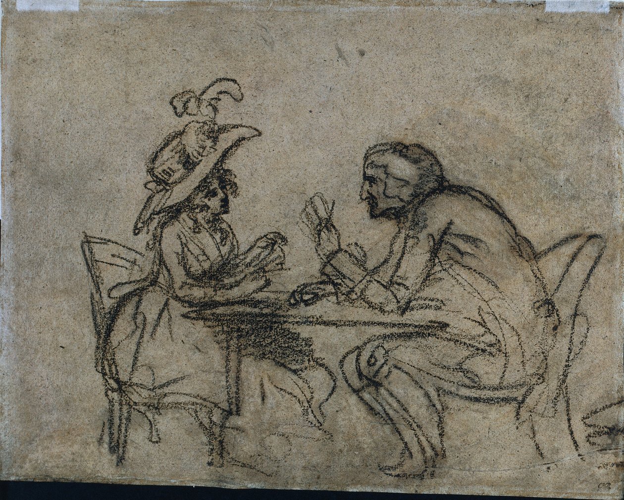 Femme et Homme Jouant aux Cartes (verso) - Benjamin West