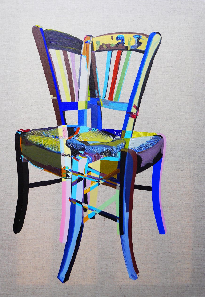 Chaise manifeste 1, 2023 (huile et acrylique sur toile mixte) - Benoit Erwann Boucherot