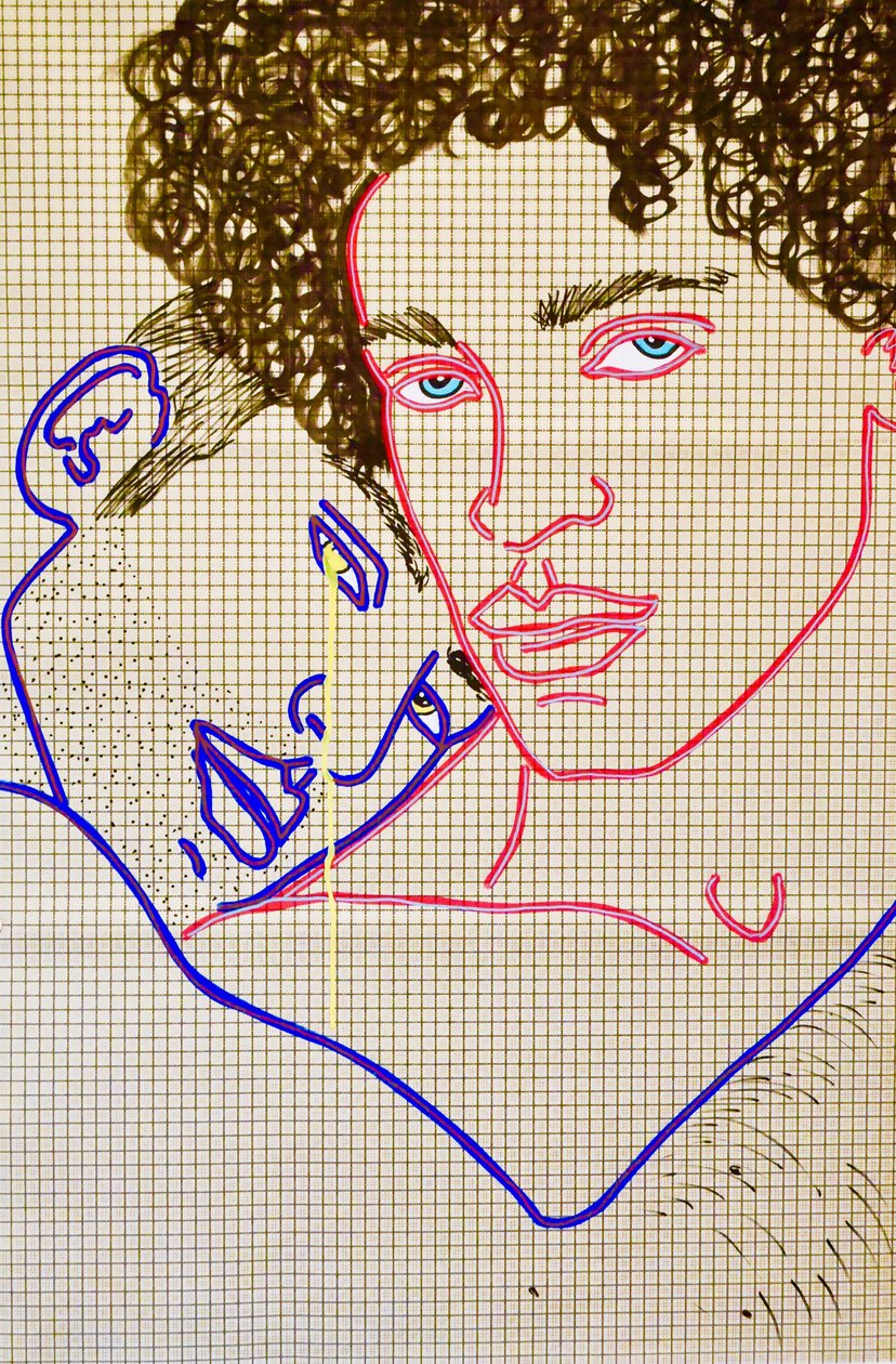 Masculin 8, 2020 (acrylique sur papier japonais sérigraphié) - Benoit Erwann Boucherot