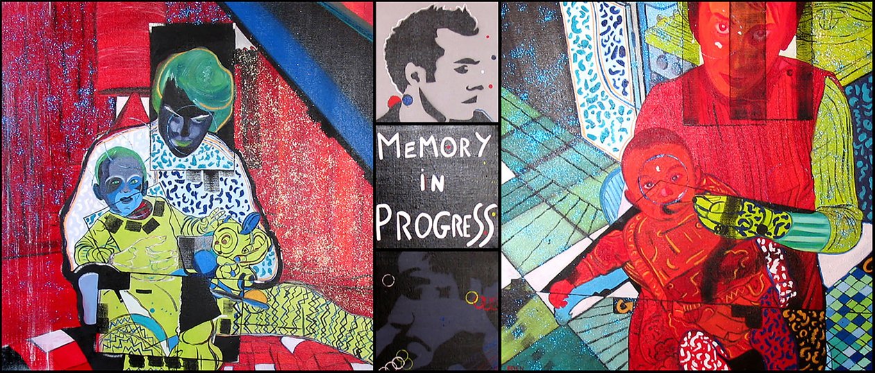 Memory in progress, 2001 (huile et acrylique sur 5 toiles juxtaposées) - Benoit Erwann Boucherot