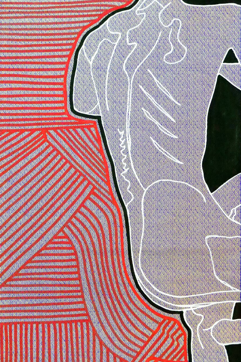 Passager 11, 2020 (acrylique sur papier japonais sérigraphié) - Benoit Erwann Boucherot