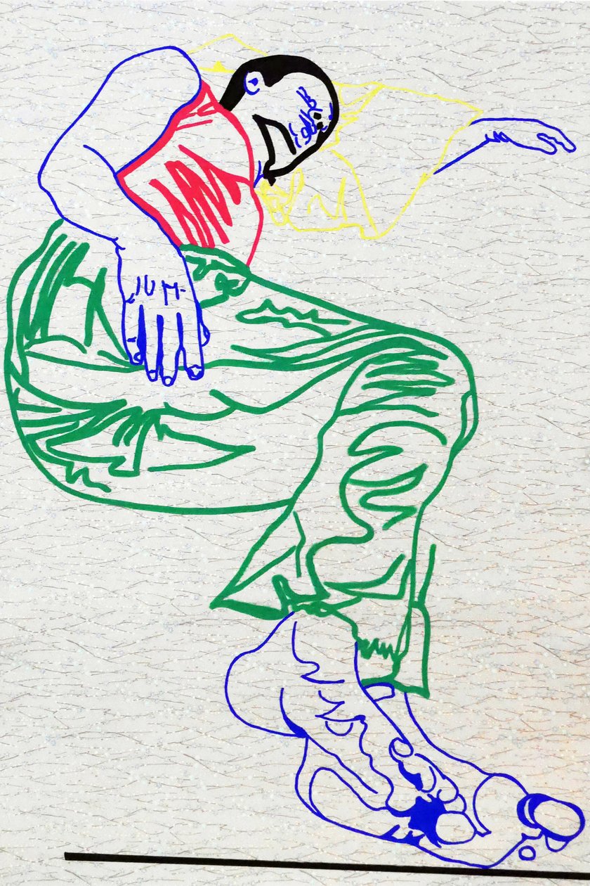Passager 13, 2020 (acrylique sur papier japonais sérigraphié) - Benoit Erwann Boucherot