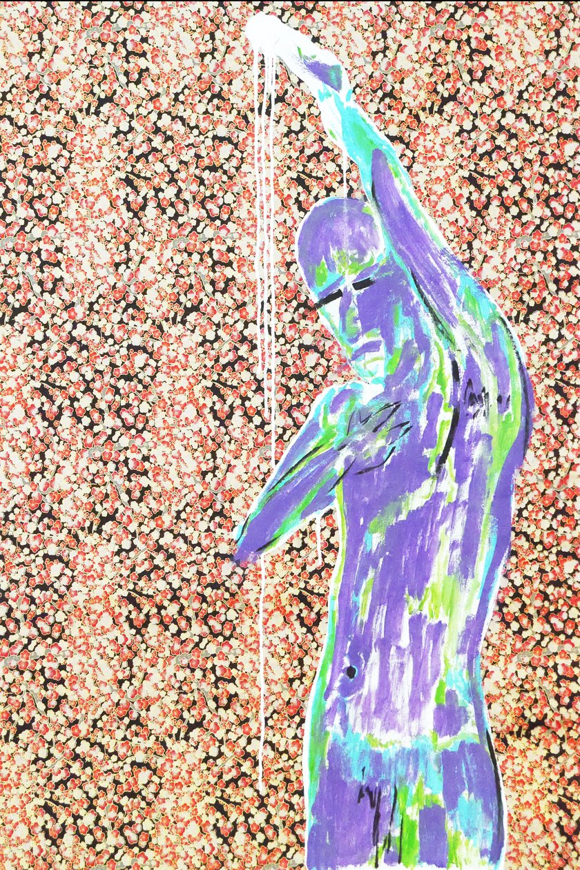 Passager 14, 2020 (acrylique sur papier japonais sérigraphié) - Benoit Erwann Boucherot
