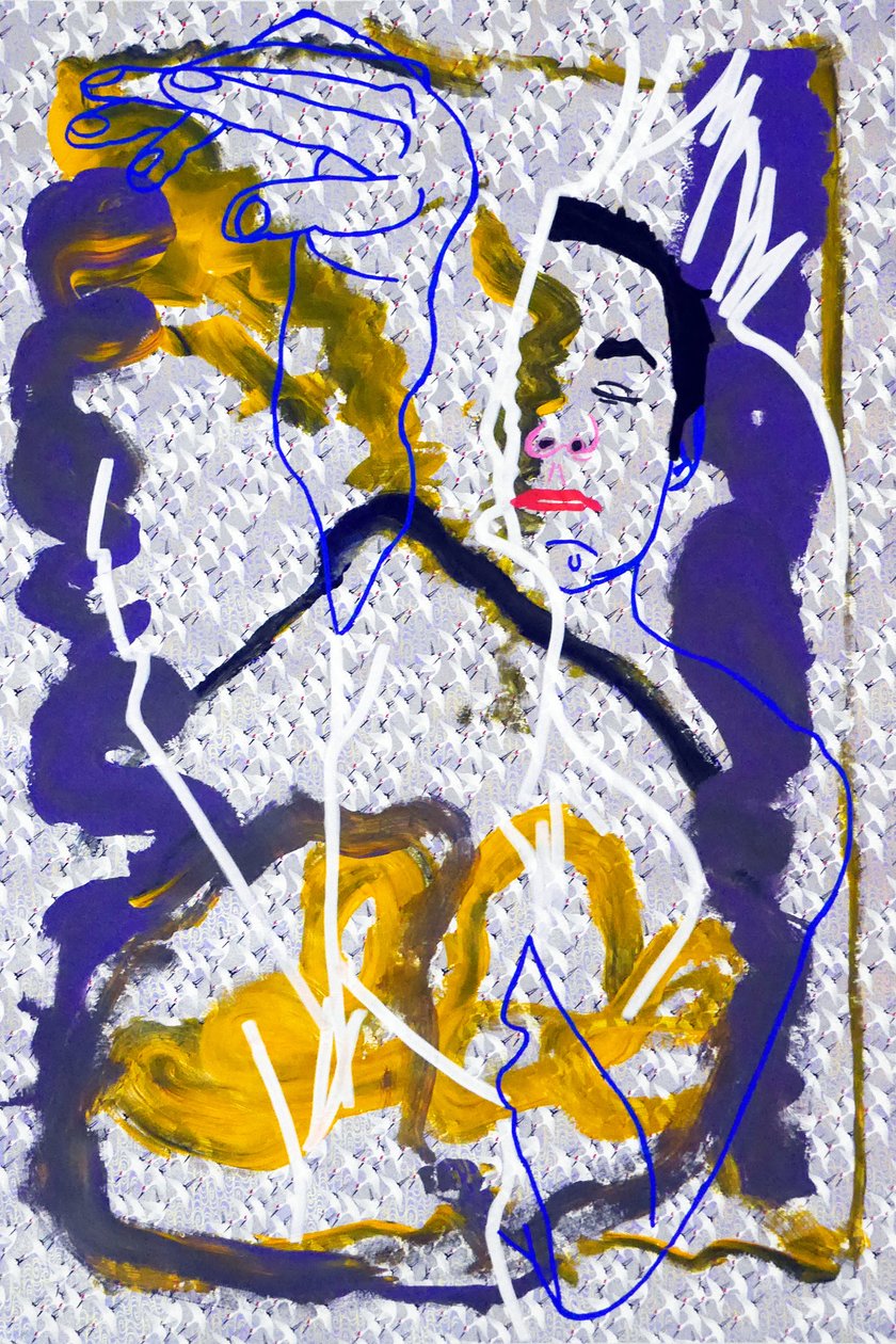 Passager 17, 2020 (acrylique sur papier japonais sérigraphié) - Benoit Erwann Boucherot