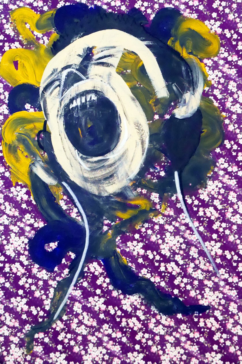 Passager 23, 2020 (acrylique sur papier japonais sérigraphié) - Benoit Erwann Boucherot