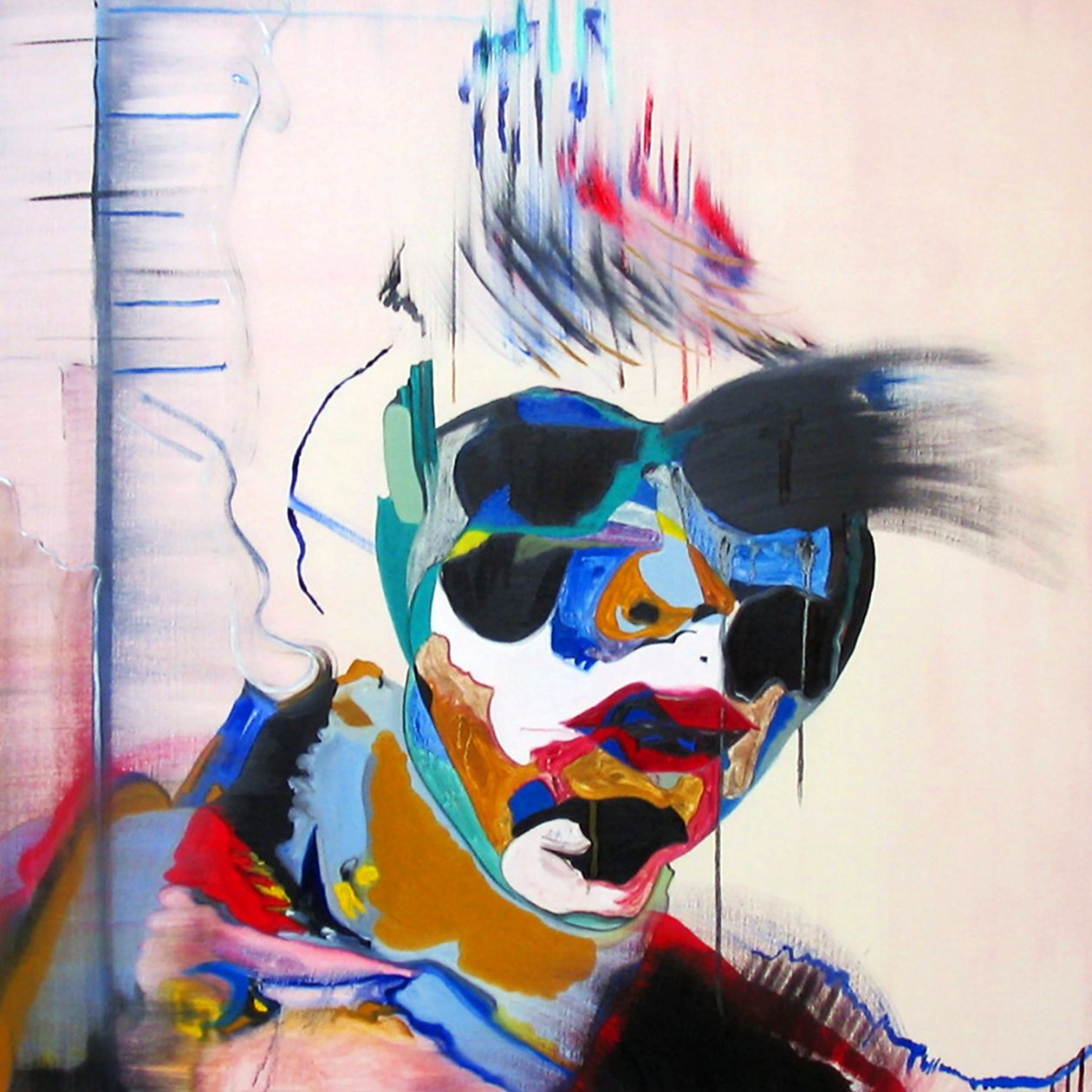 Surportrait : Étude de visage en paysage, 2005 (oil on canvas) - Benoit Erwann Boucherot