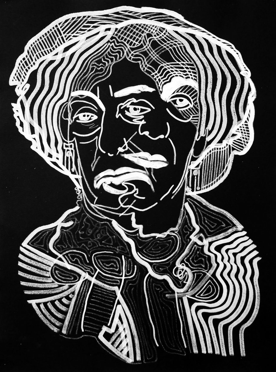 Surportrait : George Sand, 2019 (acrylique sur papier) - Benoit Erwann Boucherot