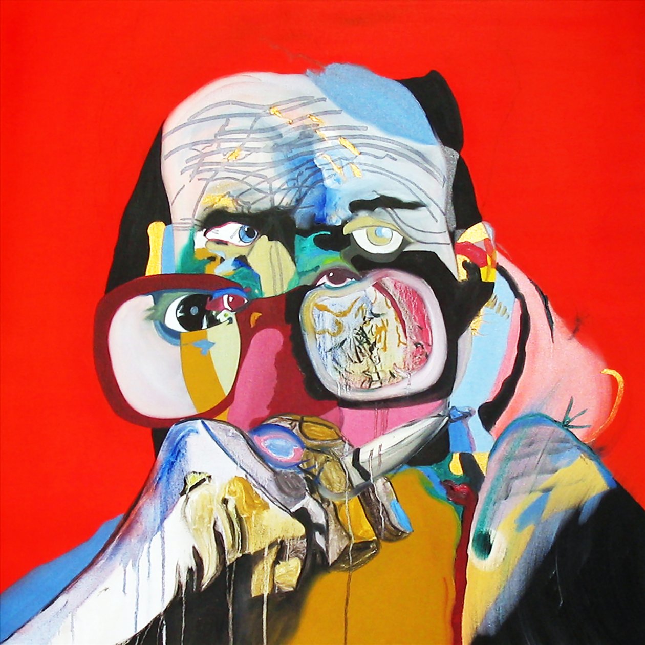 Surportrait : Hervé Guibert  Marguerite Duras, 2005 (oil on canvas) - Benoit Erwann Boucherot