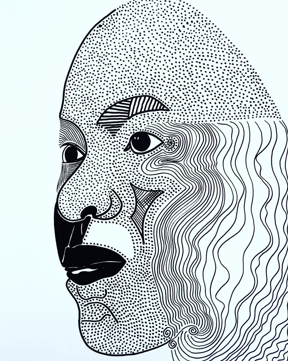 Surportrait : Lorrie Jean-Louis, 2021 (acrylic on paper) - Benoit Erwann Boucherot