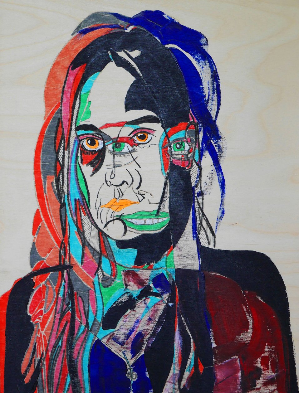 Surportrait : Maude Veilleux, 2021 (huile et acrylique sur panneau de bois) - Benoit Erwann Boucherot