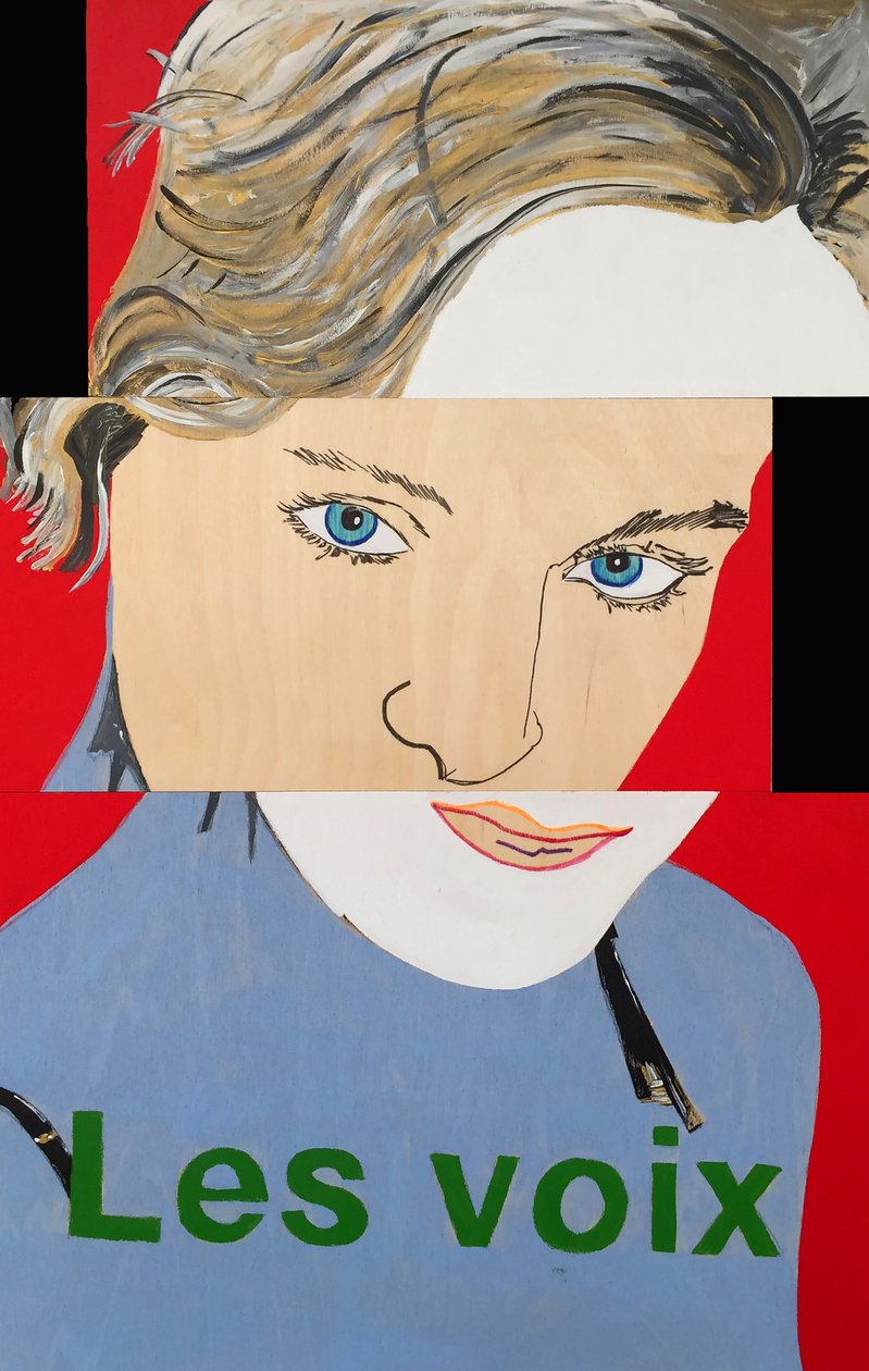 Surportrait : Nelly Arcan, 2021 (huile et acrylique sur 4 panneaux de bois juxtaposés) - Benoit Erwann Boucherot