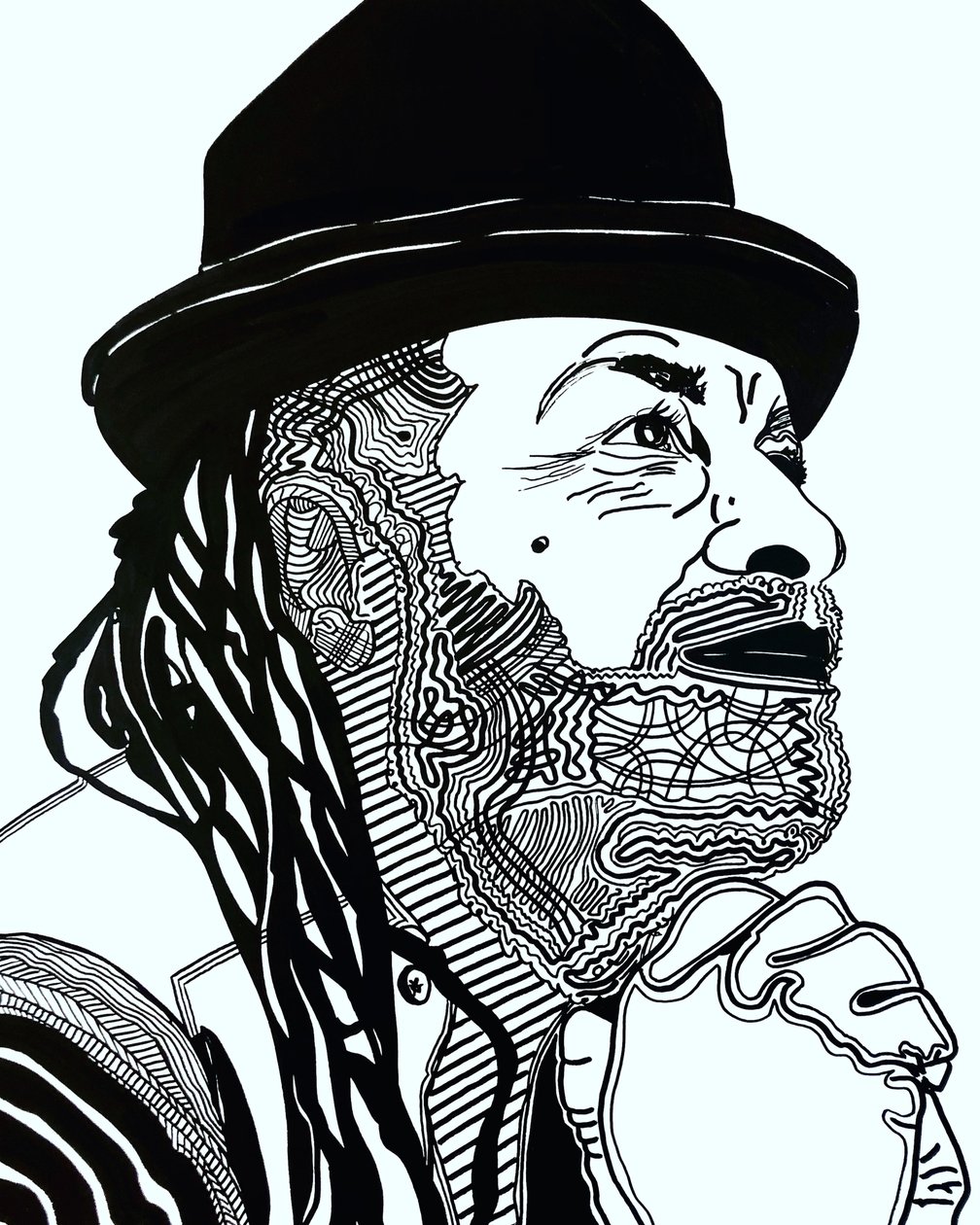 Surportrait : Rodney Saint-Éloi, 2021 (acrylic on paper) - Benoit Erwann Boucherot
