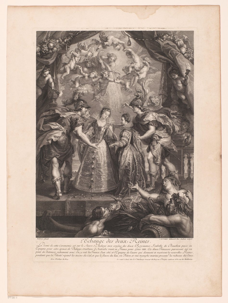 Échange des deux reines (La Galerie du Palais du Luxembourg) - Benoît Audran