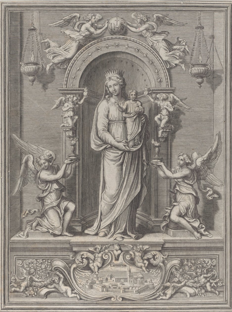 Madone de Lorette, dans une niche avec un ange de chaque côté, 1650-1724 - Benoît Farjat