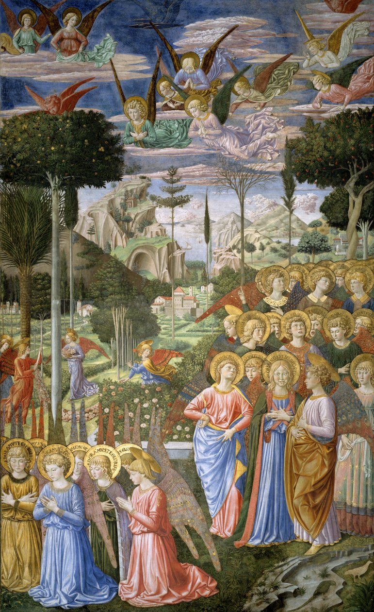 Anges dans un paysage céleste, le mur droit de l