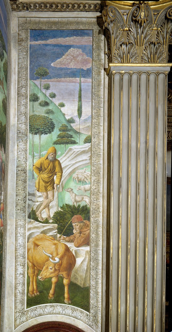 Berger et vacher, panneau le long du mur gauche du cycle du Voyage des Mages dans la chapelle, vers 1460 - Benozzo di Lese di Sandro Gozzoli
