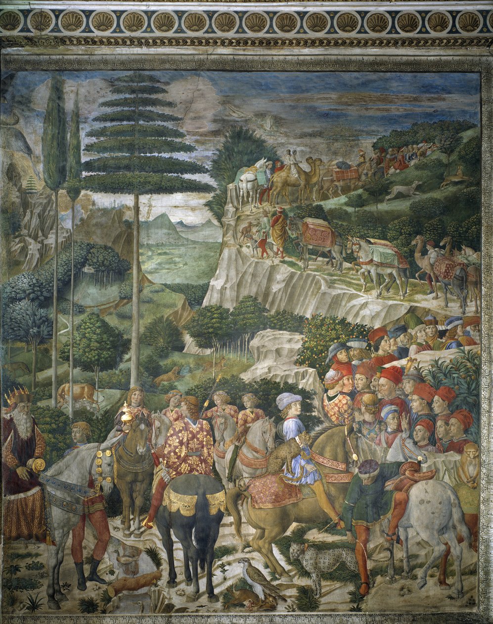 Cortège des Mages avec Julien de Médicis et Joseph II, Patriarche de Constantinople - Benozzo di Lese di Sandro Gozzoli