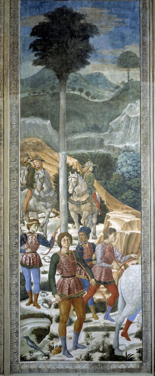 Archers en livrée, détail du cycle du Voyage des Mages dans la chapelle, vers 1460 (fresque) - Benozzo di Lese di Sandro Gozzoli