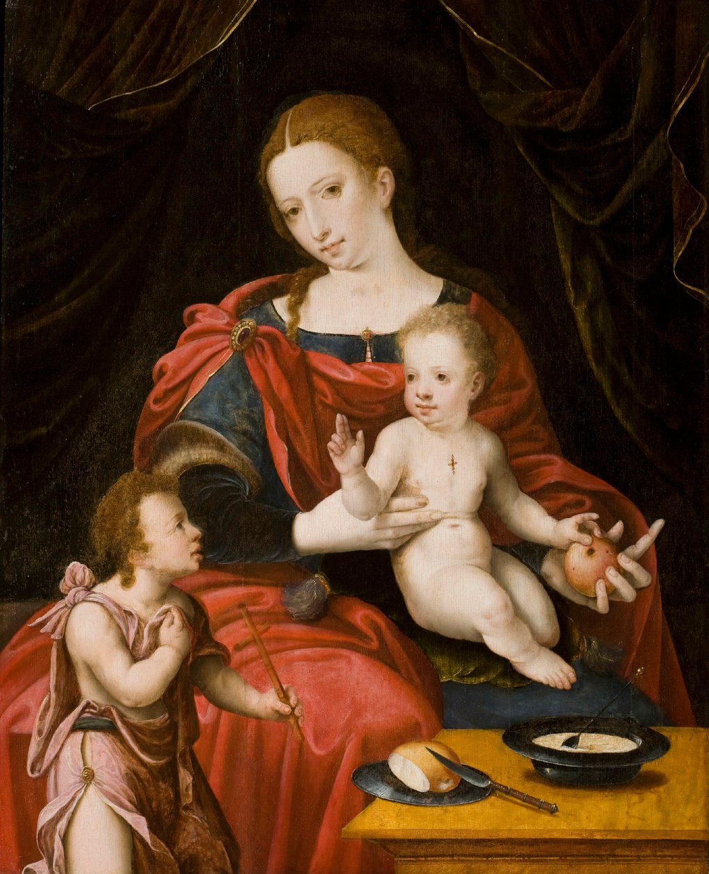 Vierge et enfant avec Jean-Baptiste enfant - Bernaert Orley van