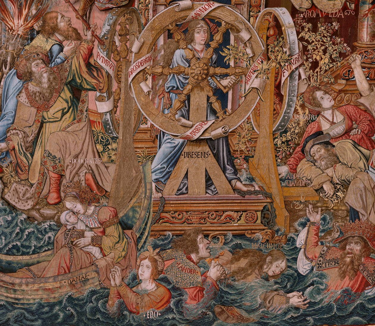 Tapisserie flamande. Série Les Honneurs. Fortune, Le chemin des Honneurs. Cinquième tapisserie de la série. Modèle Dessinateurs du cercle de Bernard van Orley et Jan Gossaert de Mabuse. Manufacture Pieter van Aelst, Bruxelles - Bernaert van (circle of) Orley