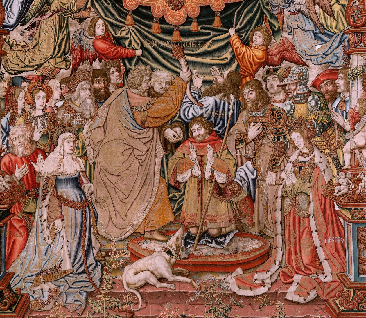 Tapisserie flamande. Série Les Honneurs; Noblesse. Quatrième tapisserie de la série. Modèle Dessinateurs du cercle de Bernard van Orley et Jan Gossaert (Mabuse). Manufacture Pieter van Aelst, Bruxelles. Vers 1550 - Bernaert van (circle of) Orley