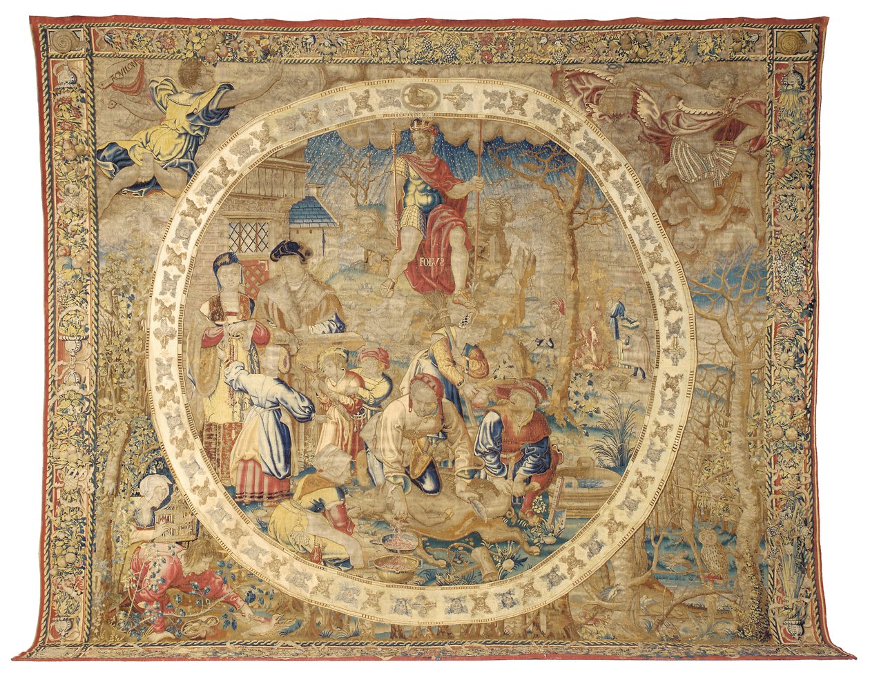 Tapisserie allégorique de Bruxelles représentant le mois de décembre de "Les Mois Médaillons", vers 1525 - Bernard van Orley