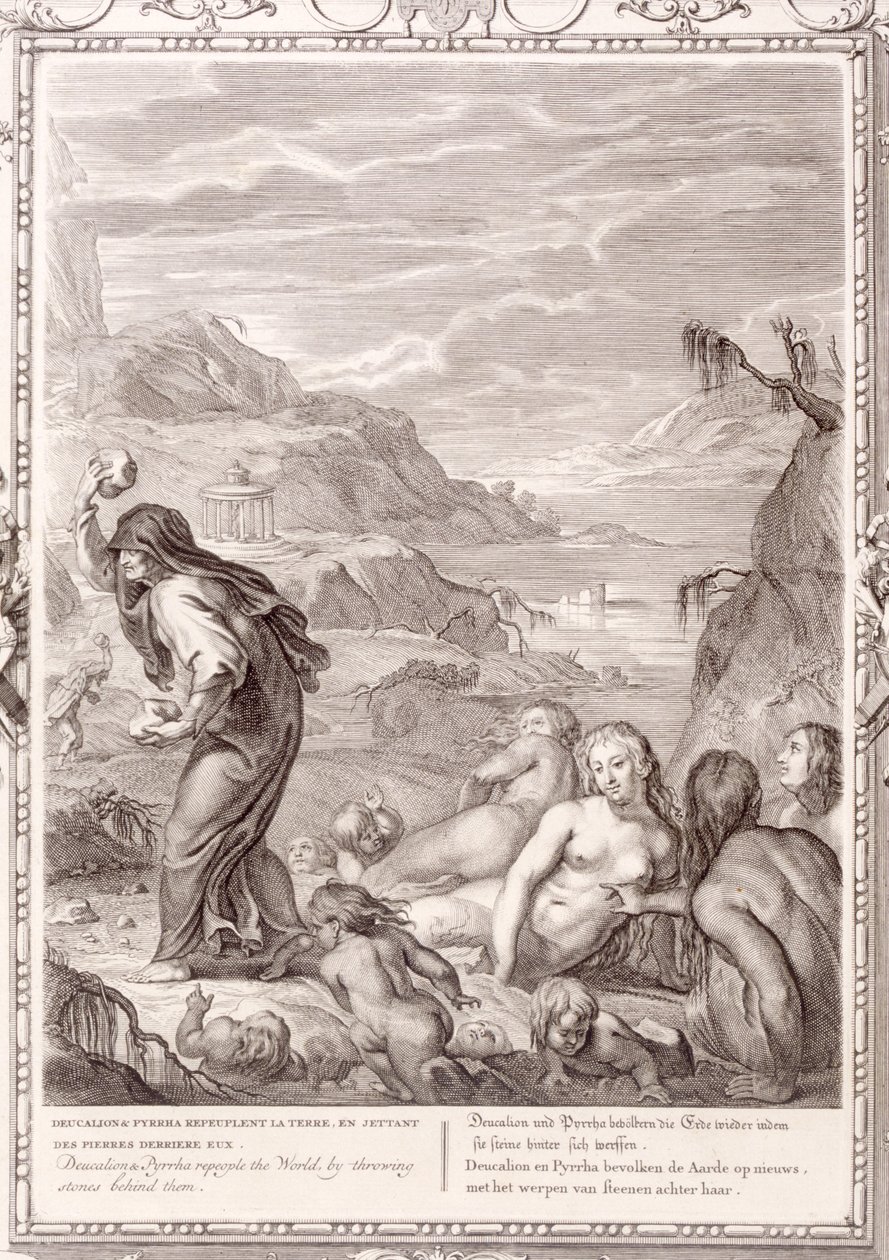 Deucalion et Pyrrha repeuplent le monde en jetant des pierres derrière eux, 1731 - Bernard Picart