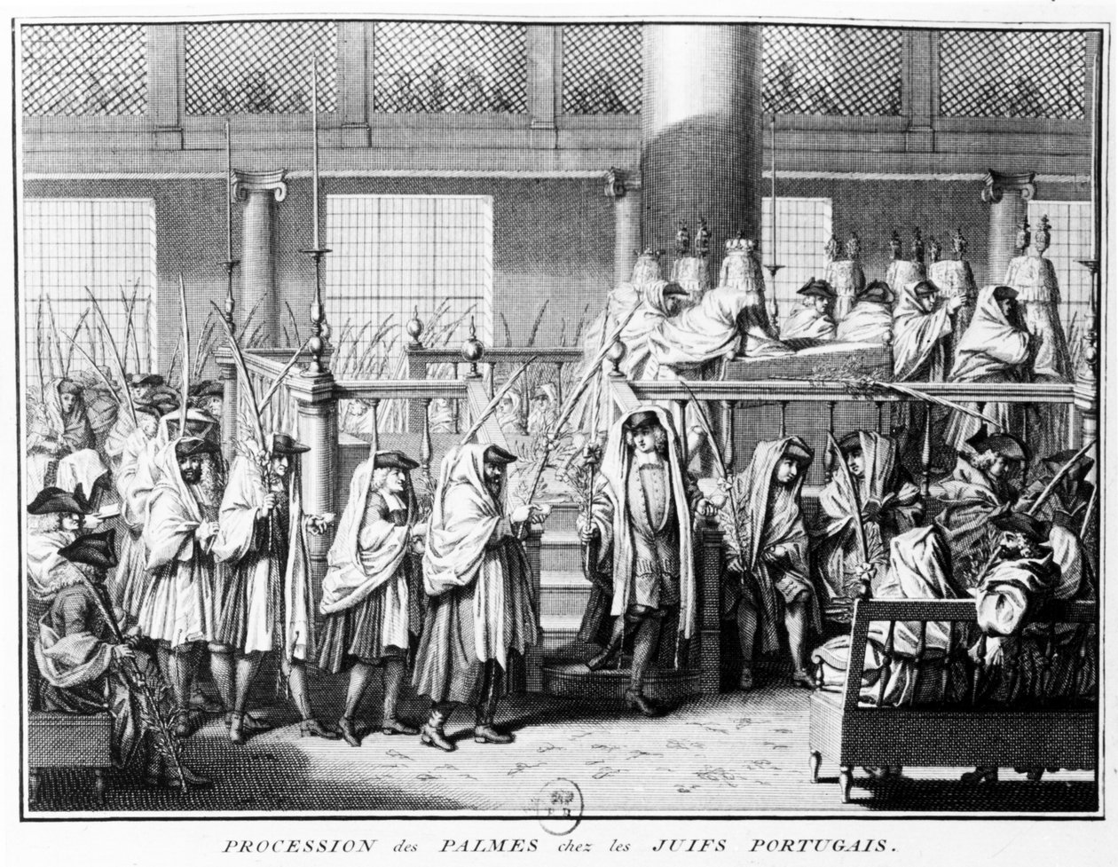 Procession des Palmes (Hoschana Rabah) pendant la fête des Tabernacles chez les Juifs portugais, 1725 - Bernard Picart
