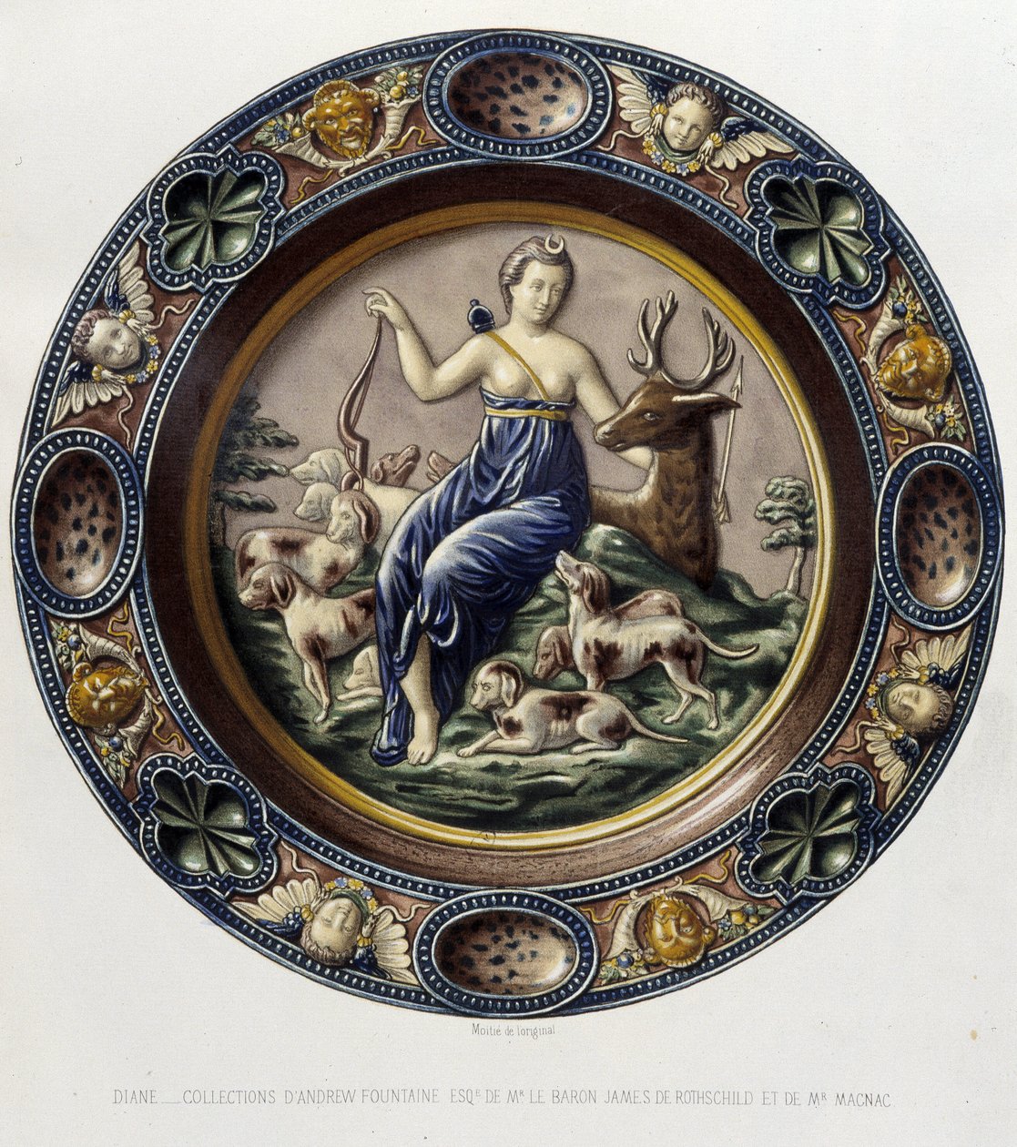 Diane (Artémis) chasseresse - Plat céramique, dans « L