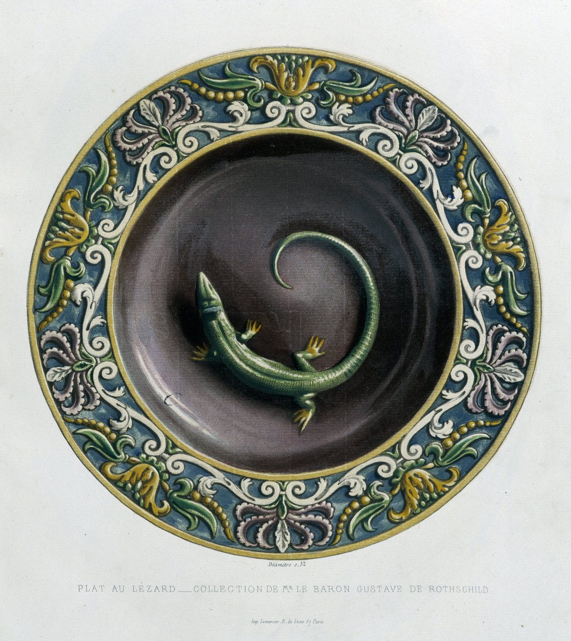 Plat au lézard - Plat céramique, dans « L