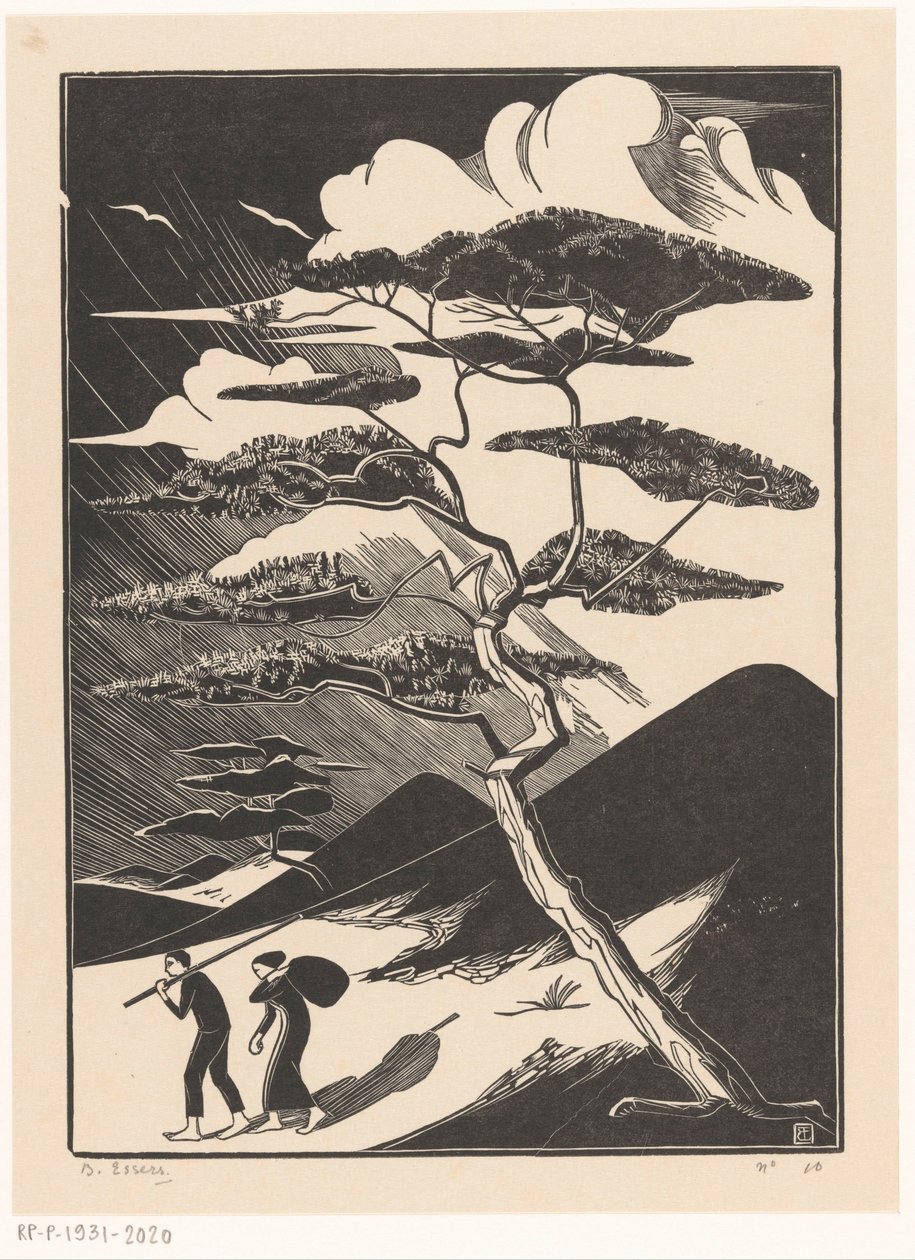 Dune avec deux figures - Bernard Essers (signed by artist)