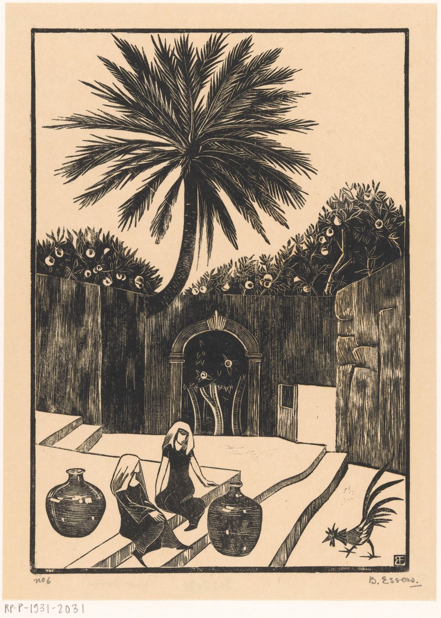 Rue avec des marches à Taormina en Sicile - Bernard Essers (signed by artist)
