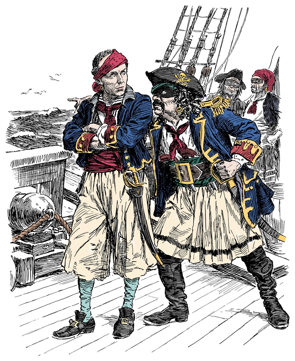 Deux pirates menaçants Illustration de Bernard Partridge (1861-1945) de 