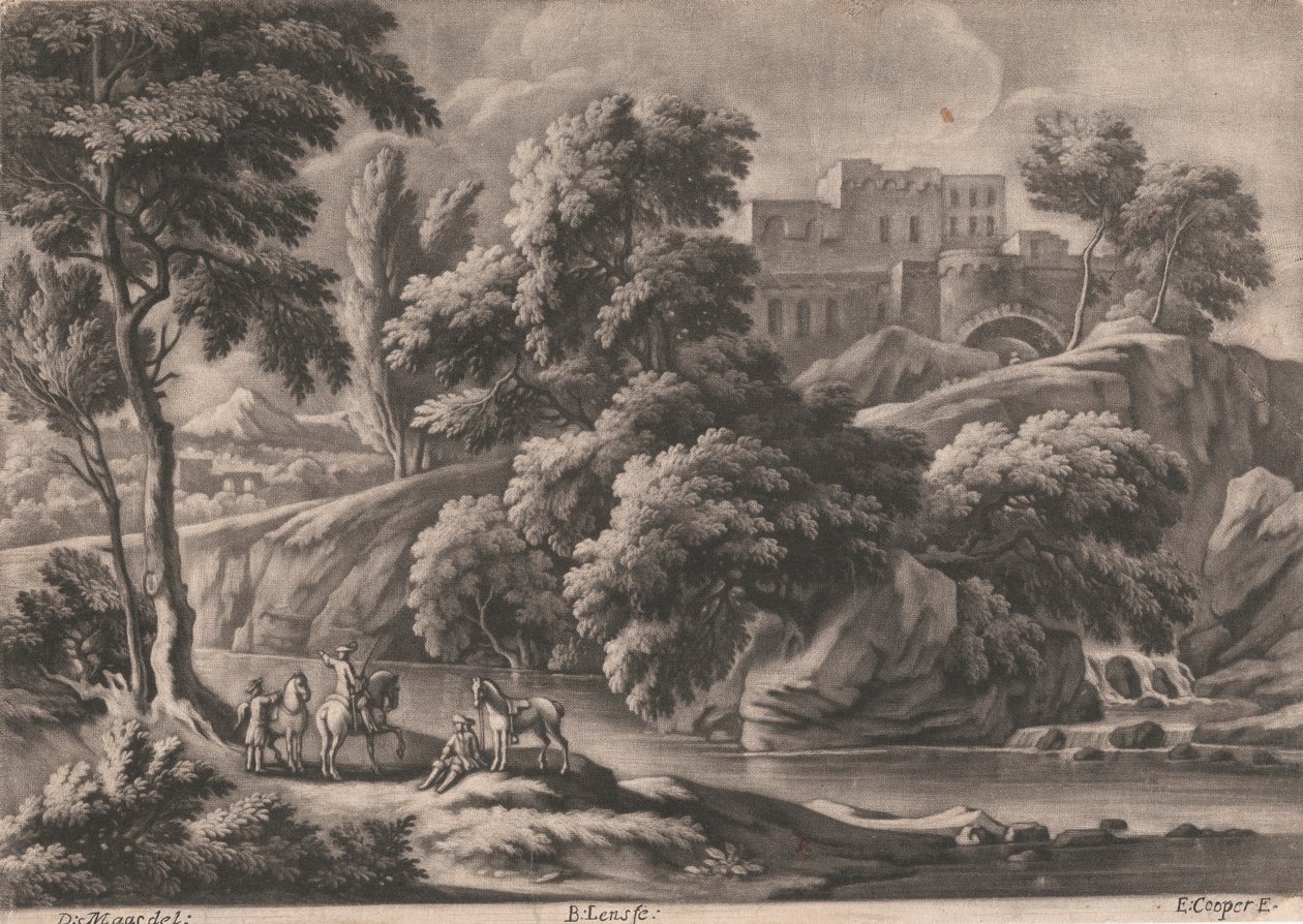 Paysage avec château - Bernard Lens