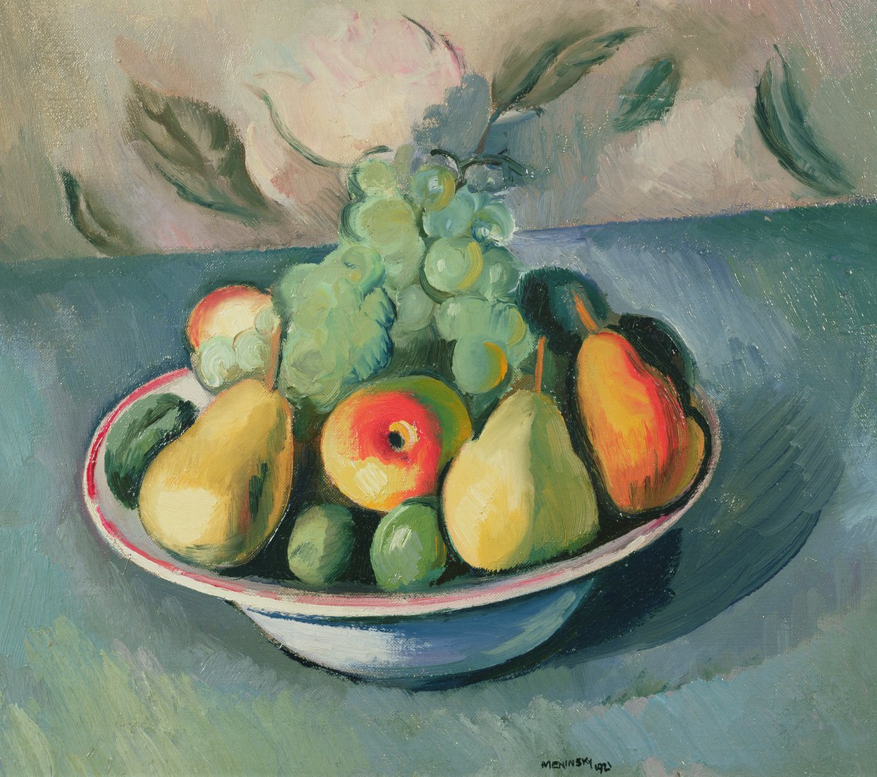 Nature morte de fruits dans un bol - Bernard Meninsky