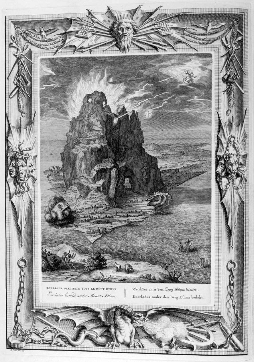 Encelade enterré sous le Mont Etna, 1733 - Bernard Picart