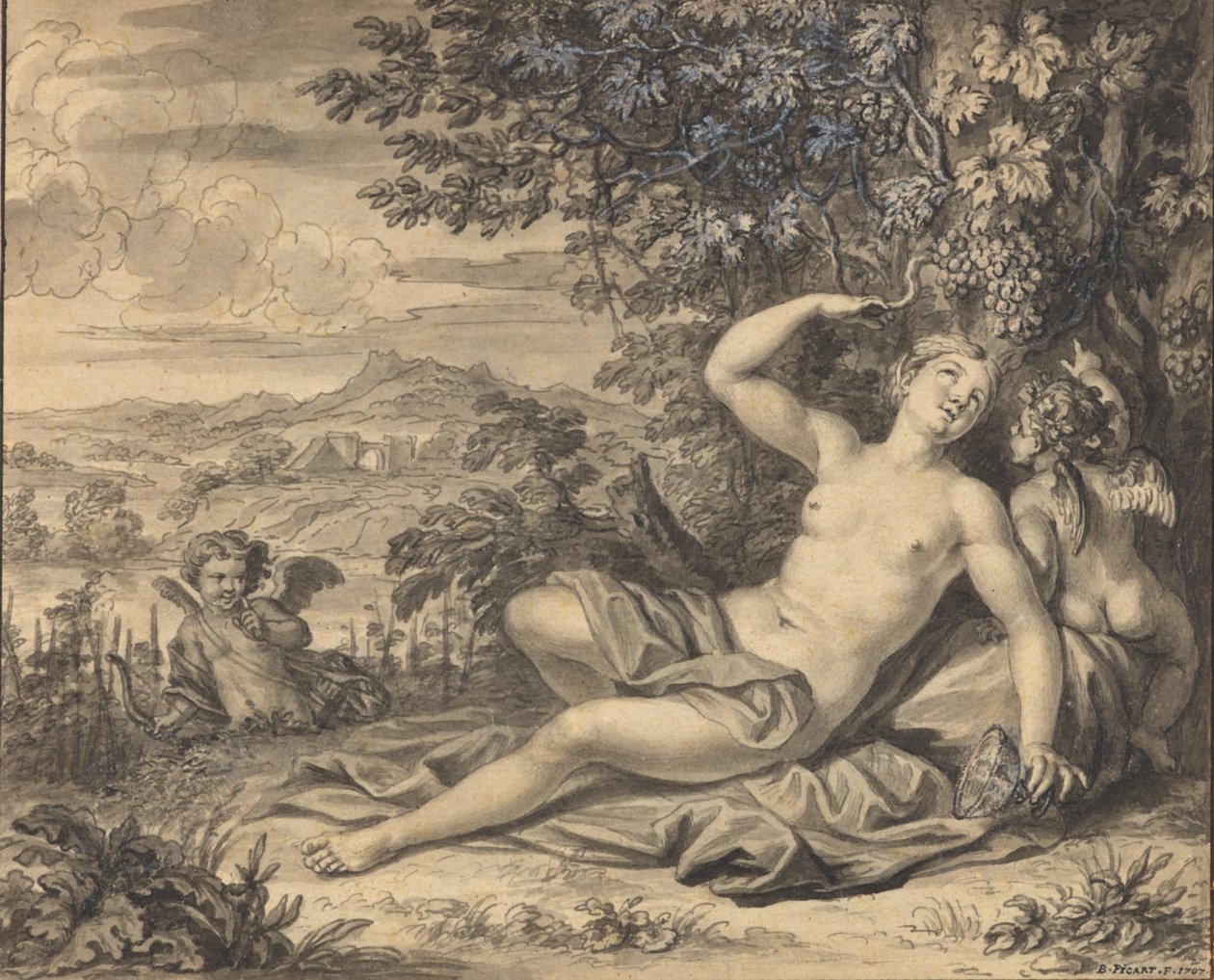 Érigone séduite par Bacchus - Bernard Picart