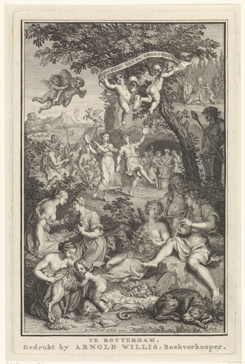 Paysage avec bergers et bergères (page de titre pour : F. Greenwood, Gedichten, 1719) - Bernard Picart