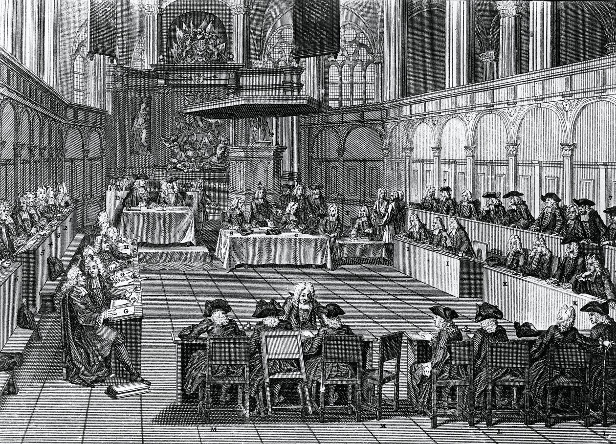 Synode protestant tenu en 1730 dans la Nieuwe Kerk (Nouvelle Église) à Amsterdam, Pays-Bas, gravure par Bernard Picart (1673-1733) - Bernard Picart