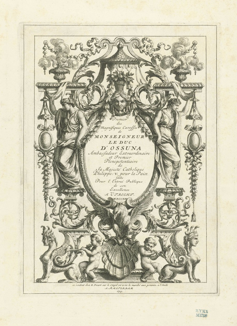 Page de titre pour la série de planches du carrosse d