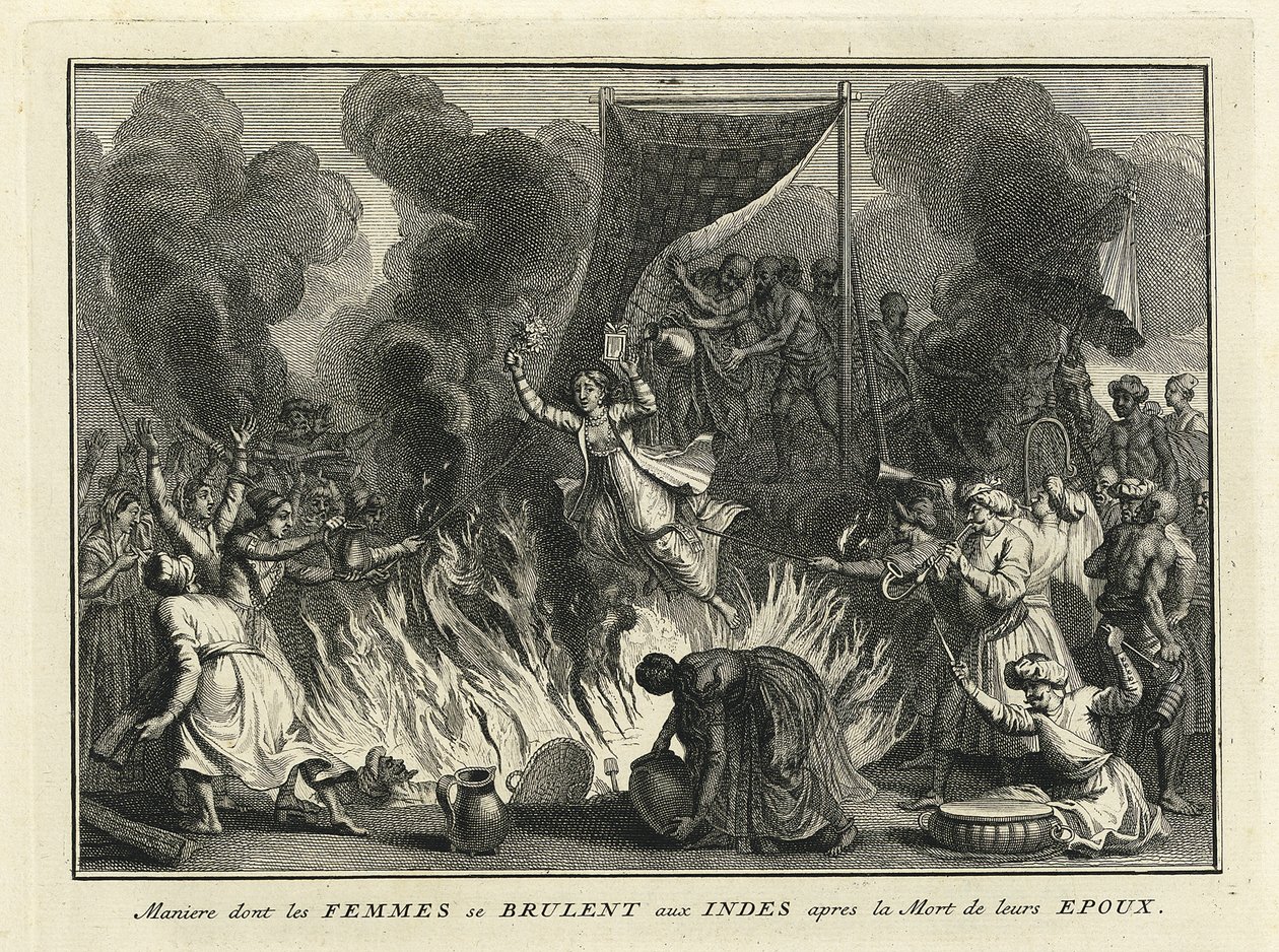 Brûlage de veuve en Inde, 1728 - Bernard Picart
