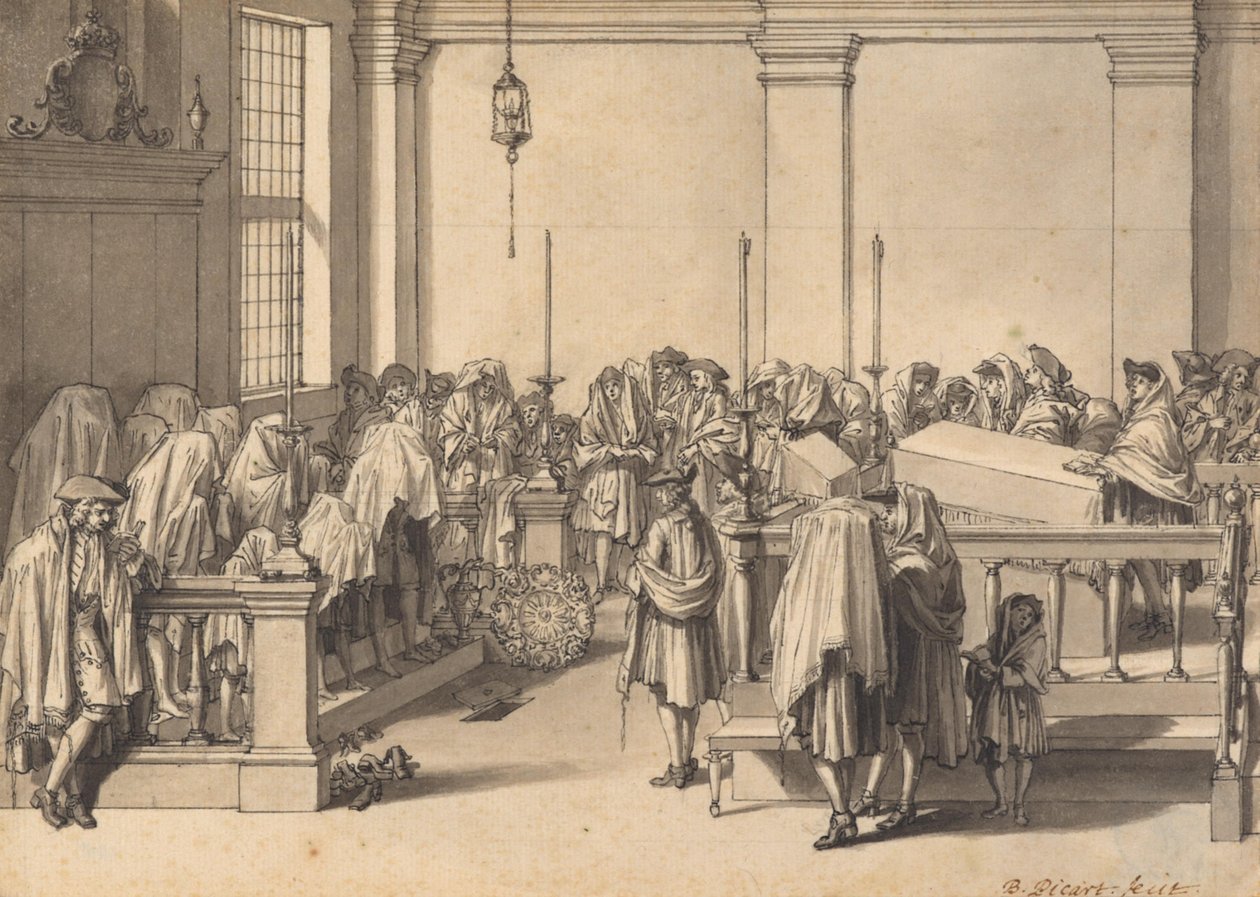Bénédiction du peuple par les prêtres dans la synagogue portugaise de La Haye - Bernard Picart