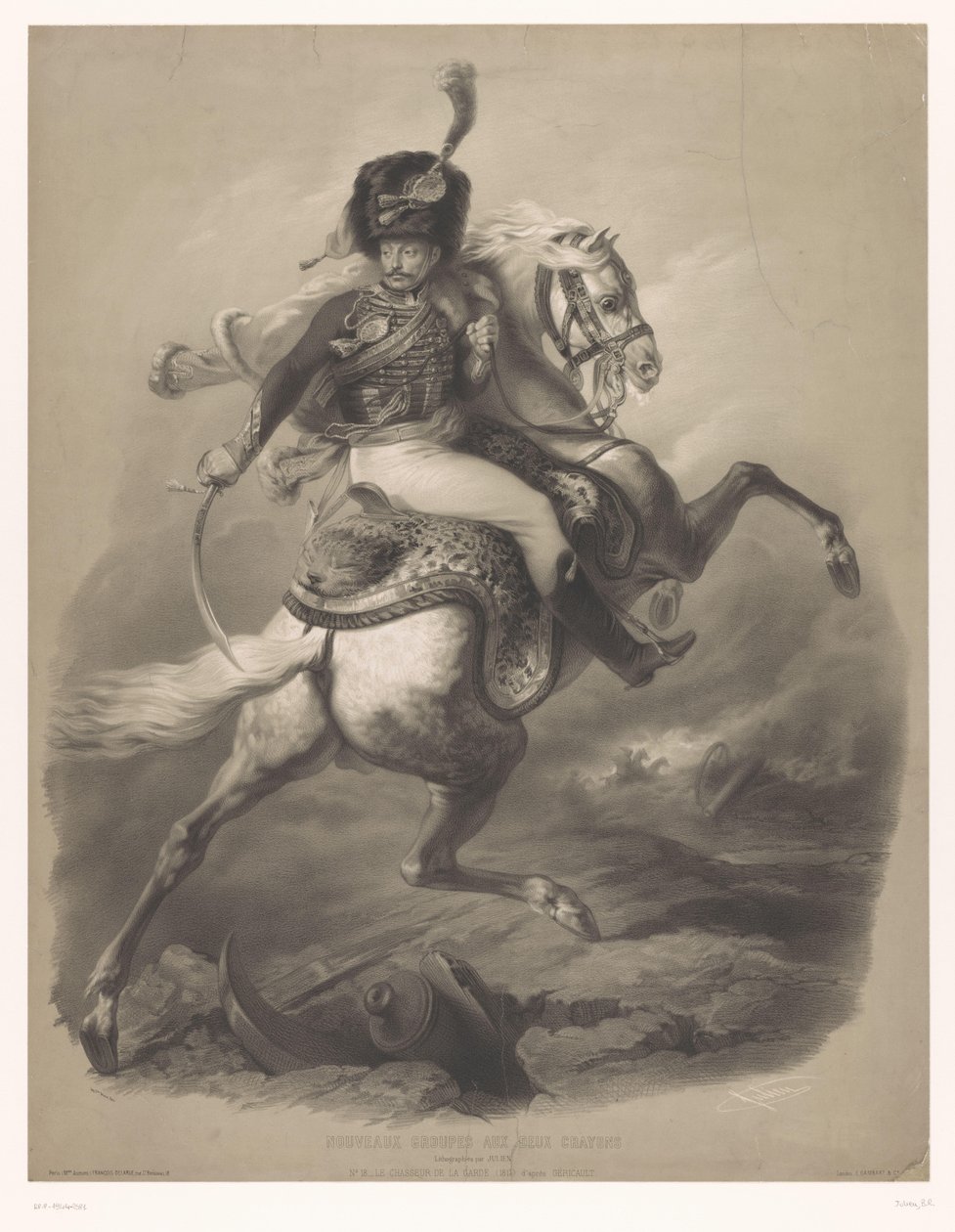 Officier attaquant à cheval - Bernard Romain Julien