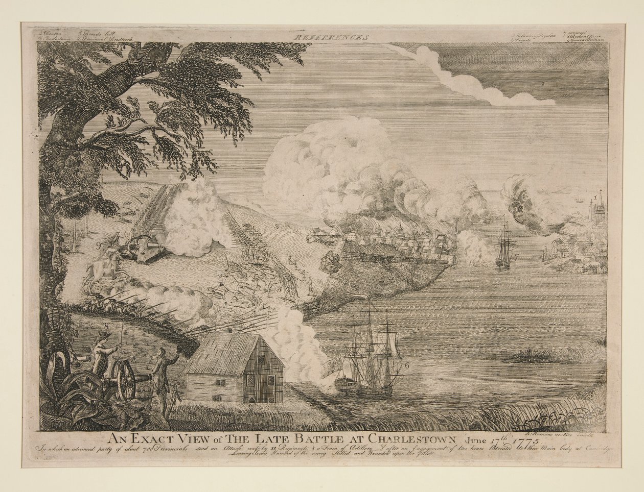Vue exacte de la dernière bataille à Charlestown (Bunker Hill) - Bernard Romans