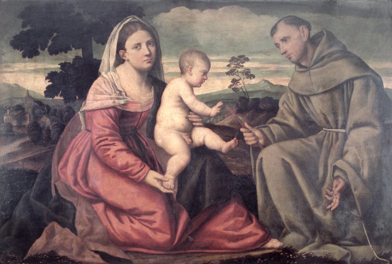 Madone et Enfant avec Saint François, vers 1540 - Bernardino Licinio