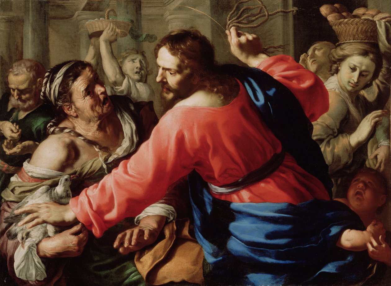 Le Christ chassant les marchands du Temple - Bernardino Mei