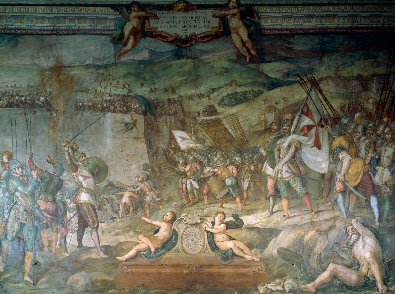 Bataille de Bona entre Génois et Turcs, 16 septembre - Bernardino Barbatelli Poccetti