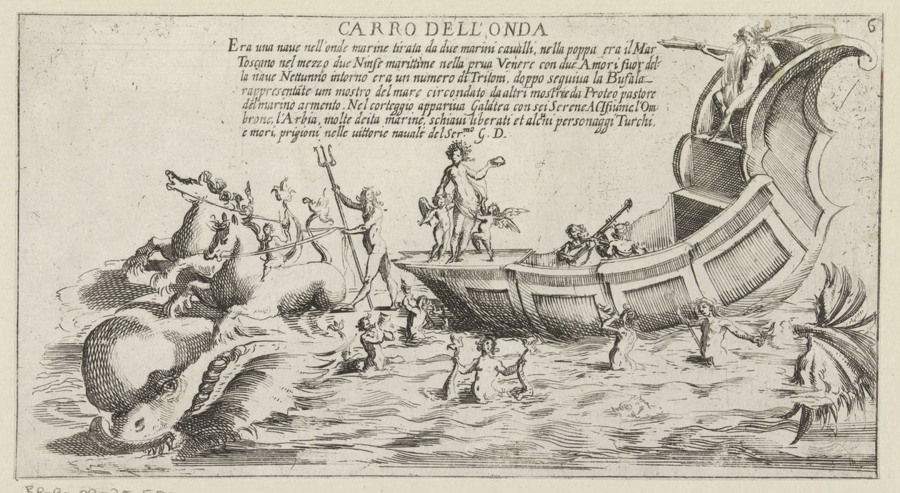 Char de triomphe du district siennois Onda (Triomfwagens pour un festival à Sienne en 1632) - Bernardino Capitelli