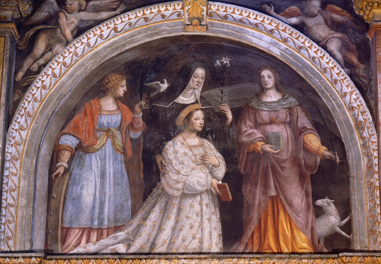 Ginevra Bentivoglio Sforza prenant le voile - Bernardino Luini